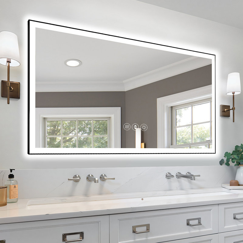 Miroir de salle de bain 72 "à DEL sans cadre 72", miroir intelligent, 72,06 po x 40,06 po 