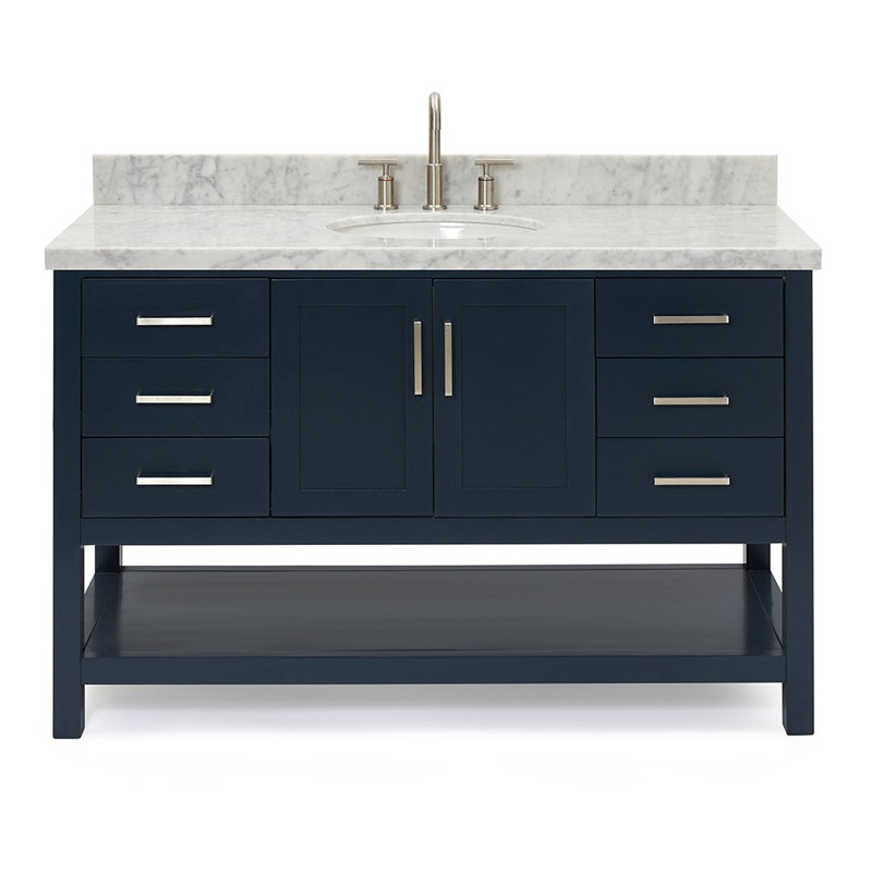 Ensemble de meuble-lavabo simple 55 po Magnolia, Bleu minuit