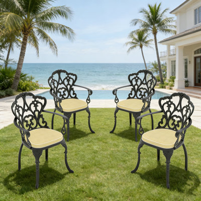 Ensemble de chaises de patio 4 pièces avec coussins
