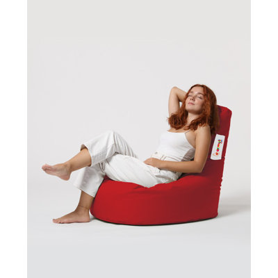Premium Garden Bean Bag Chair, Red, 31.5 x 13.8 x 27.6 inches | 100% Waterproof Polyester, 100% Original Bead Styrofoam Filling | Hidden Double Zipper System, Comfortable & Stylish Outdoor Seating