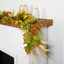 Guirlande de fleurs artificielles d'automne 5 pi x 10 po avec récolte de blé non éclairée