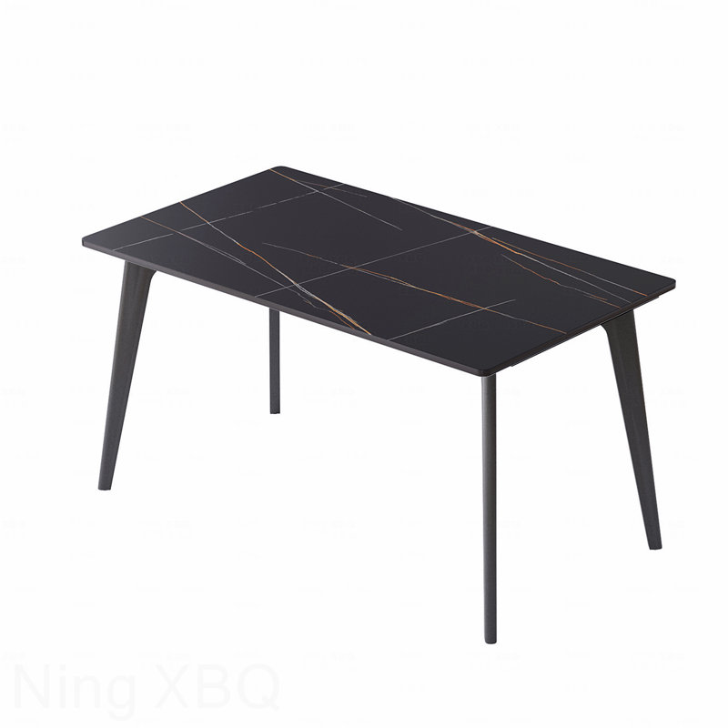 Table de salle à manger rectangulaire moderne 55,12 po 55 pi, Noir, H 29,53 po x L 55,12 po x l 31,5 po
