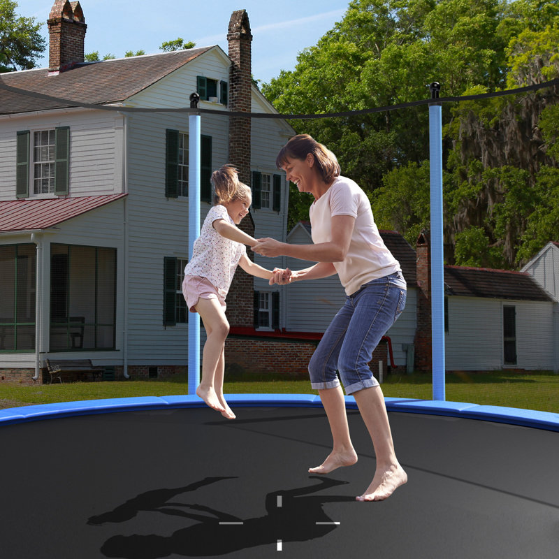 Trampoline de cour arrière de 15 pi avec enceinte sécuritaire Topbuy Patiojoy