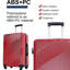 Ensemble de valises 3 pièces Valise légère PC + ABS avec deux crochets, roues pivotantes, (20/24/28) rouge
