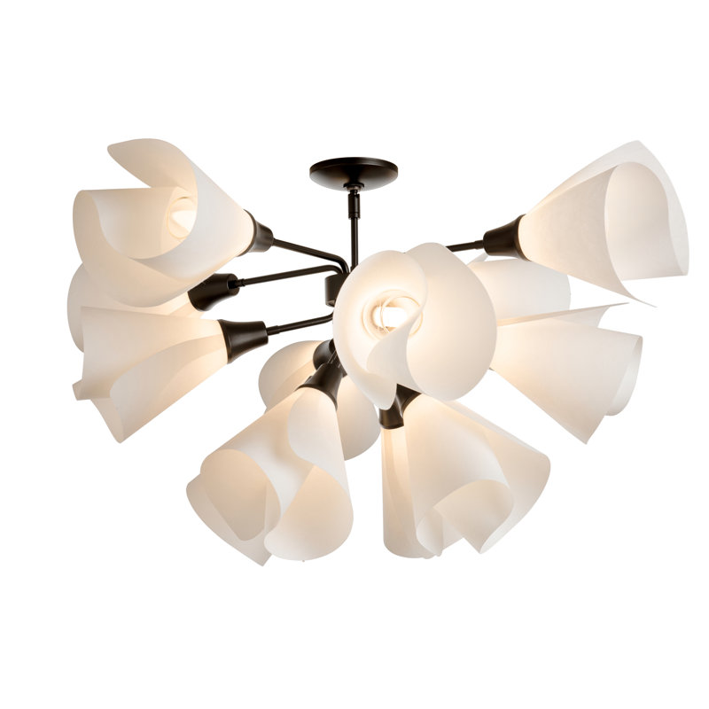 Plafonnier semi-encastré Spoutnik de 38,1 po de largeur Mobius, Bronze huilé