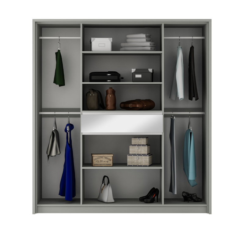 Bolius Manufactured Wood Wardrobe, Platinum