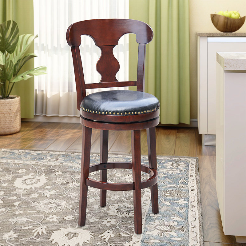 Claxton Swivel Upholstered Counter Stool, Espresso