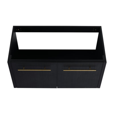Meuble-lavabo de salle de bain 36 po, châtaignier noir, style moderne avec rangement riche 36 po, attrait et intérieur spacieux