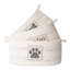 Paniers de rangement pour jouets pour chien - Ensemble de 3 bacs de rangement ovales en corde pour le rangement des animaux de compagnie et des ménages, avec poignées, gris anthracite sur ivoire