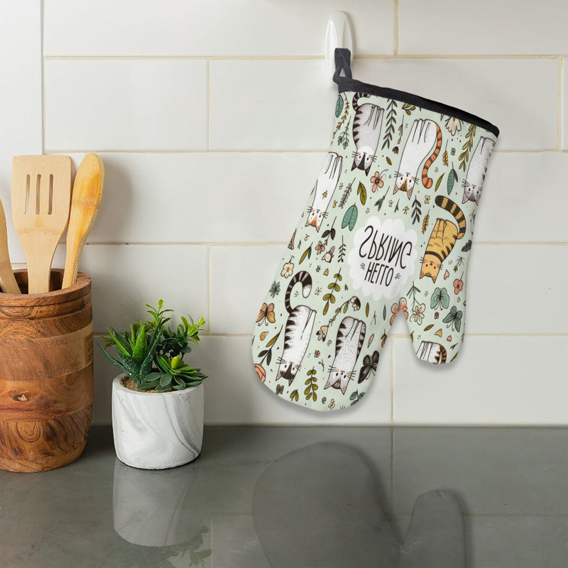 Spring Kittens Oven Mitt Cotton Twill