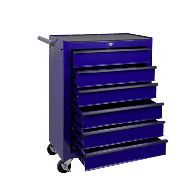 Armoire à outils roulante en métal avec 6 tiroirs, armoire à outils à 6 tiroirs de 20 po avec glissières à roulement à billes