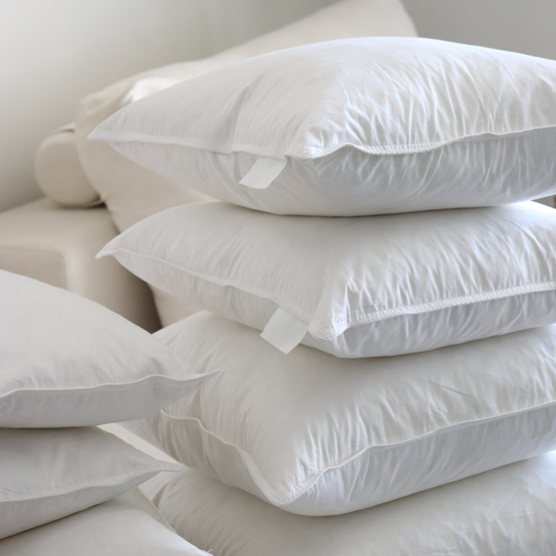 Goose Down and Feather Pillow Insert, Rectangular,    18"H x 12"W  