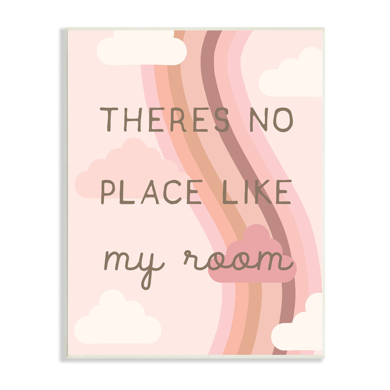 «Pastel Pink Clouds Room» par Lil 'Rue - Art textuel, Plaque murale, H 15 po x l 10 po x P 0,5 po