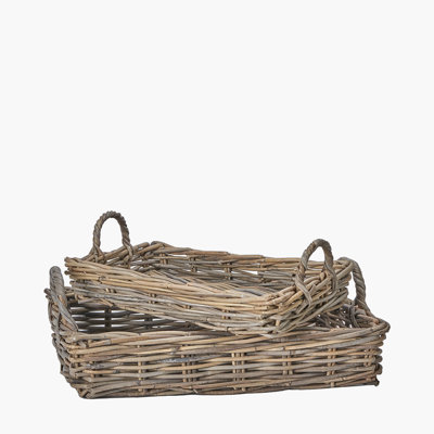 Hand Woven Wicker Laundry Hamper with Handles