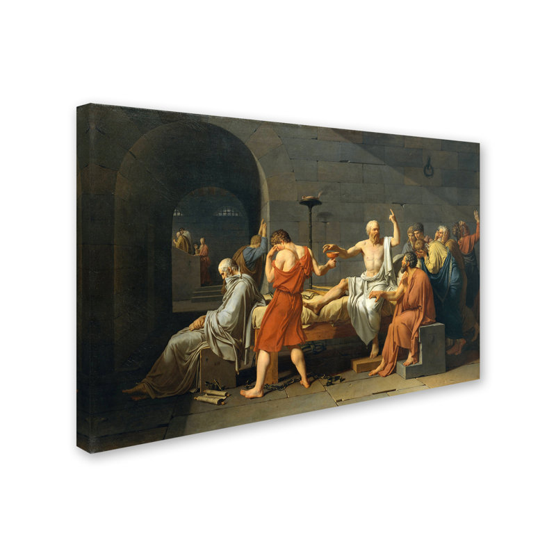 « the deces of socrates », reproduction sur toile tendue, H 22 po x l 32 po
