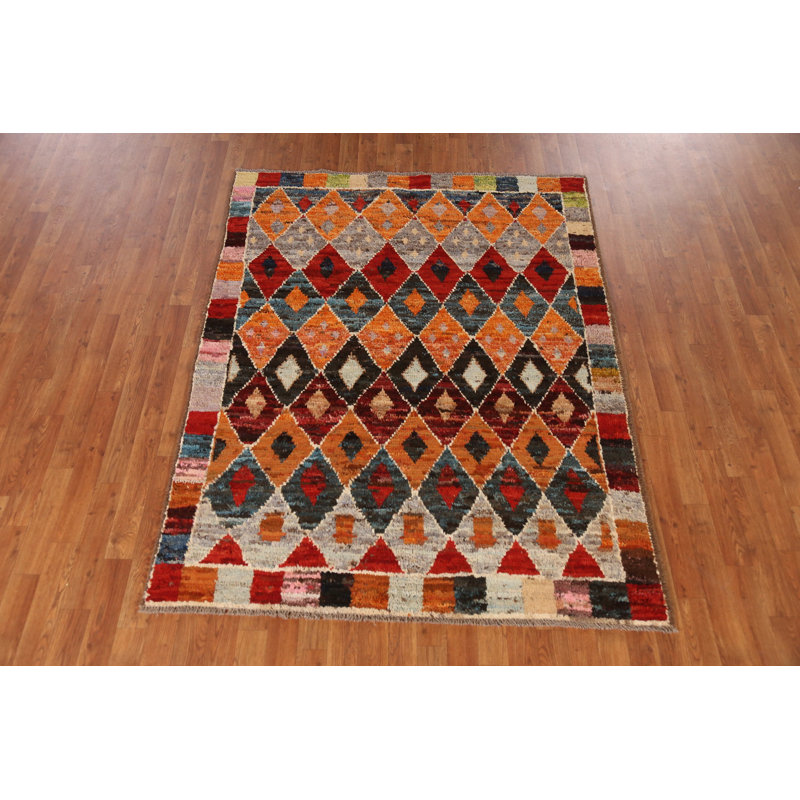 Tapis marocain à motif géométrique treillis 5 x 6