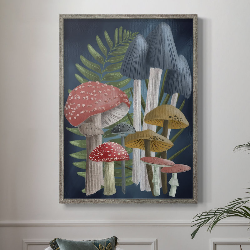 «Harvest Mushroom II», reproduction encadrée - bois massif, H 11 po x l 9 po