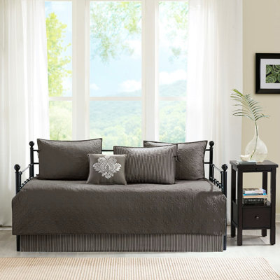 Housse de lit de jour 6, conception réversible avec coton, convient au matelas, comprend la housse, les taies décoratives, le coussin décoratif, l'ensemble de 6 pièces, rembourré de coton, compatible avec la taille,