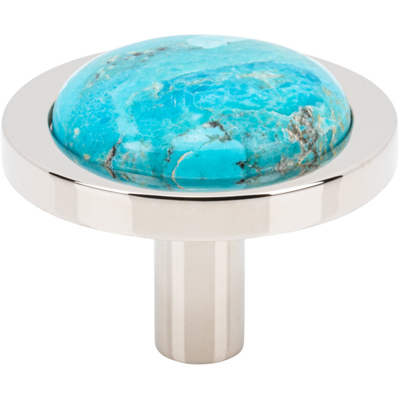 Firesky Diameter Knob, Polished Nickel, Mohave Turquoise