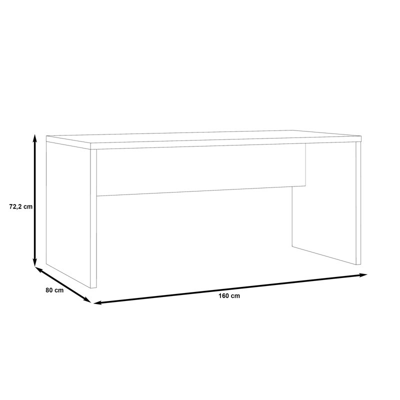 Nuzzo Rectangle Writing Desk, 72.2cm H x 160cm W x 80cm D