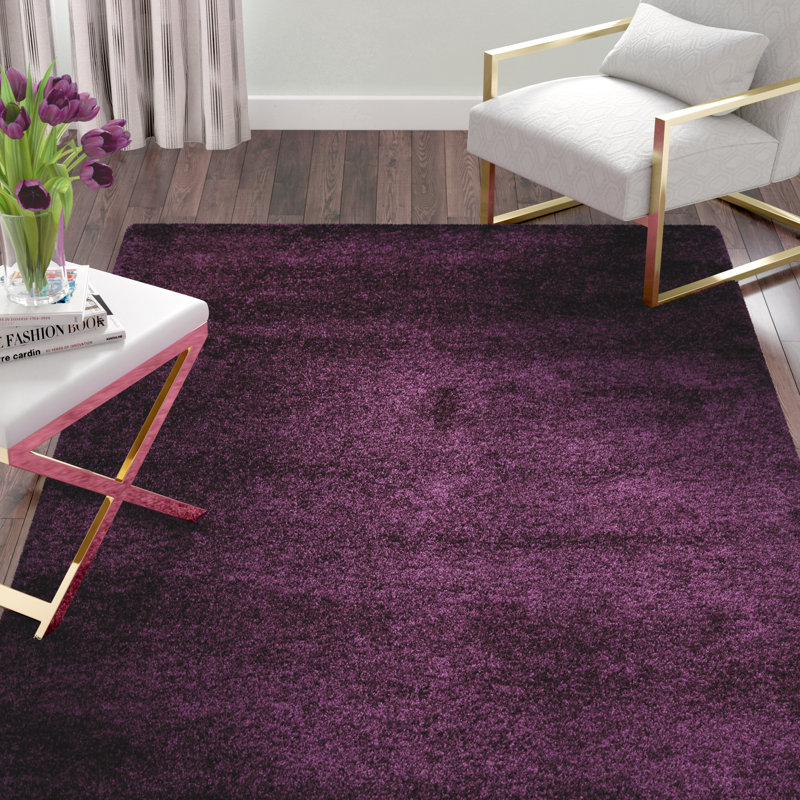Irmtrud Area Rug, Rectangle 4' x 6', Purple 