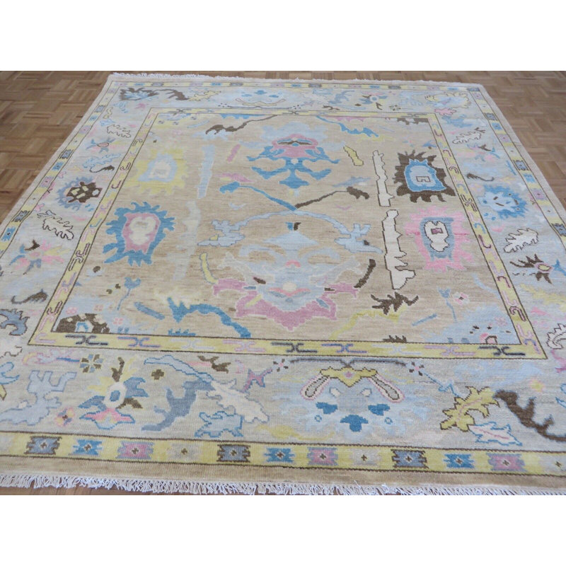 Tapis beige unique de 8 pi x 8 pi 1 po