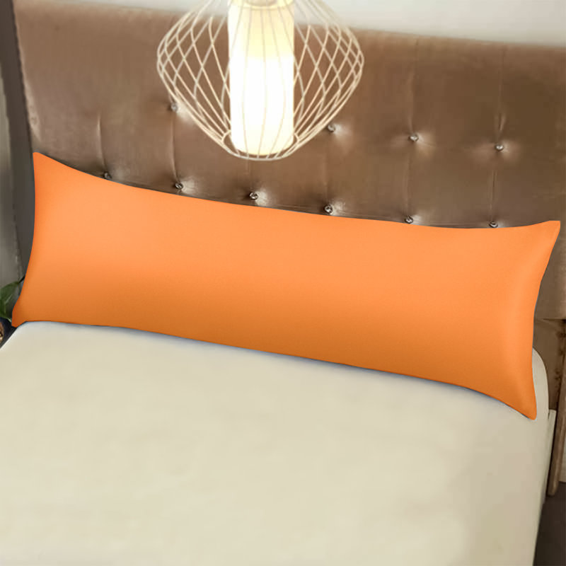 Satin Body Pillow Pillowcase, Hidden Zippered Pillow Cover, Slip Cooling - NTBAY, Orange