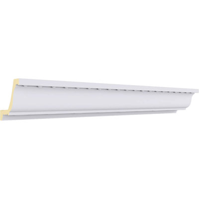 SAMPLE - Endurathane Federal Crown Moulding, 2 3/8"H x 2 7/8"P x 3 5/8"F x 12"L, (2" Repeat), Factory Primed