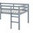 Full Rubber Wood Loft Bed With Ladder-1777256522