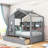 Wood Daybed with 2 Drawers and Shelves-1347264676-1347264677