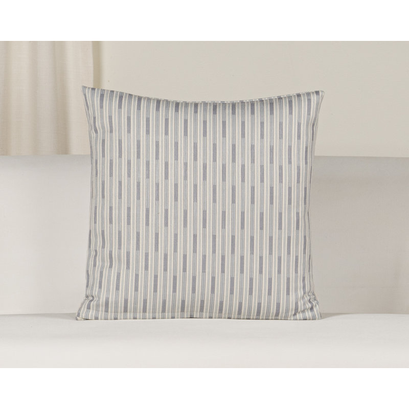 Coussin décoratif à rayures Benton, Carré 20 po, Polyester, Bleu