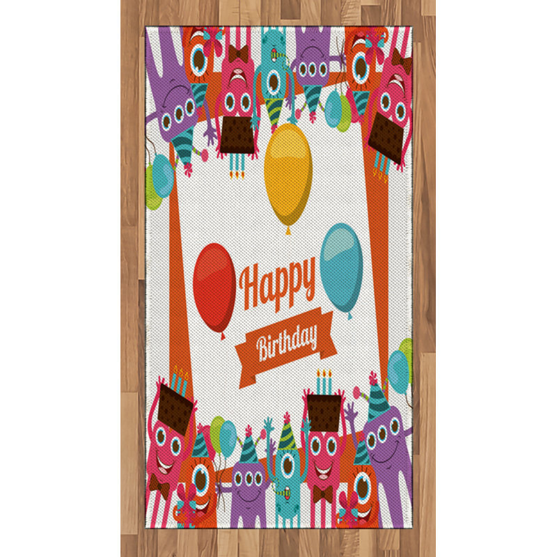 Cartoon High Density Long Fiber Poly Threads Decorative Area Rug Carpet, Rectangle 2'7" x 5'