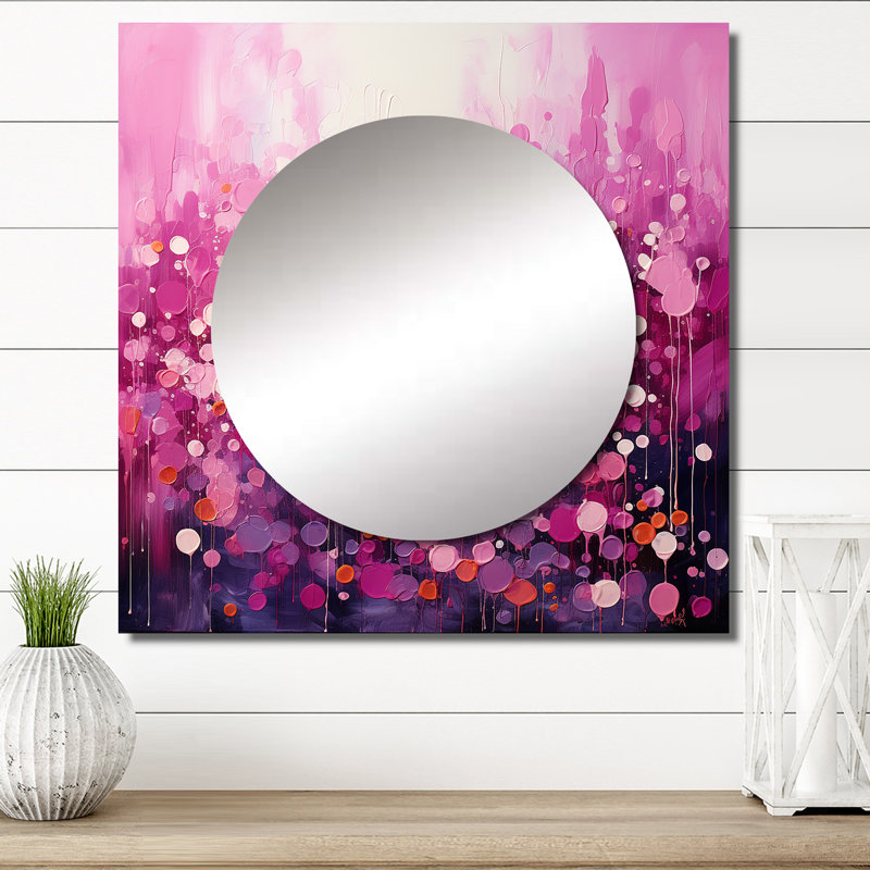 Gercas - Grand miroir carré abstrait à décor mural, 23 po x 23 po