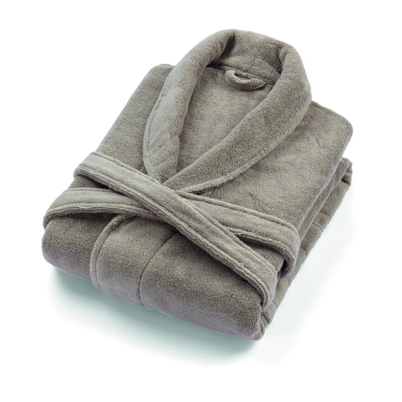 Peignoir mi-mollet unisexe avec poches Boff, gris, M