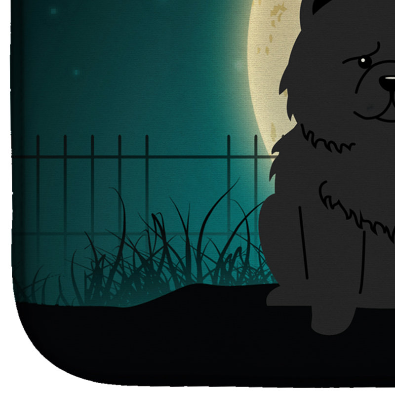 Tapis de séchage chow chow halloween halloween, Noir