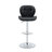 Round Tempered Glass Bar Table Set with 2 Adjustable Height Swivel Bar Stools, Modern Counter Height Bistro Table with Black Padded Bar Chairs or Kitchen, Breakfast Nook, Home Bar