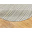 Tapis décoratif de laine ronde beige noué à la main en laine de conception unique 8 pi Belah