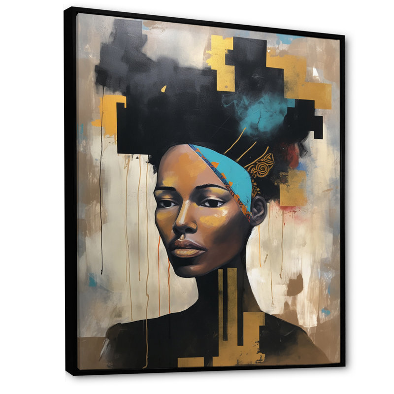 Urban Urban Contemporary African I, H 32 po x l 16 po x P 1 po, Cadre flottant noir