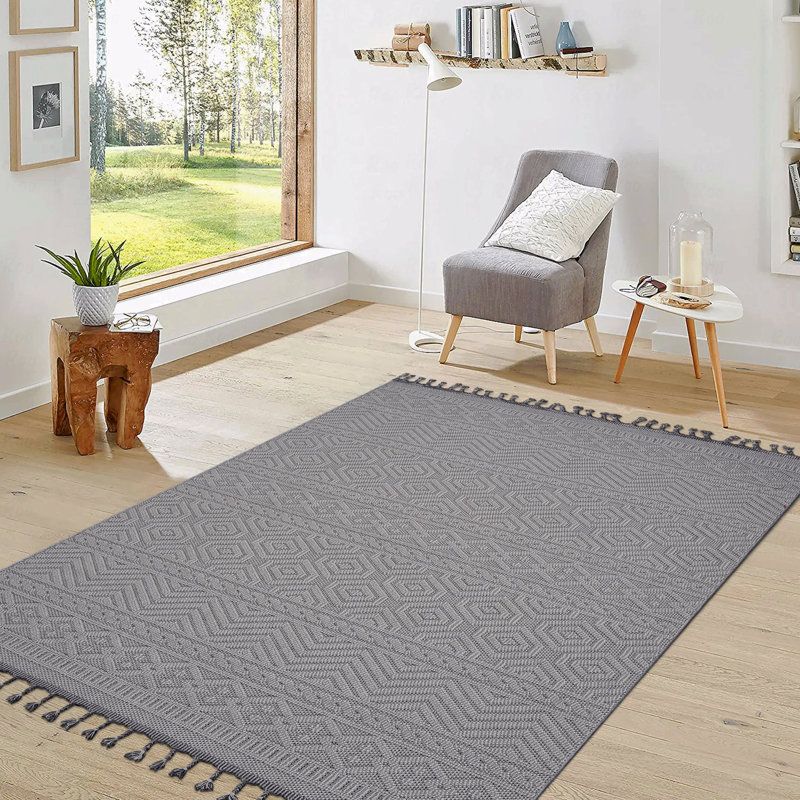 Tapis intérieur / extérieur 4 pi x 6 pi à motif géométrique, Rectangle 4 pi x 6 pi 2 po