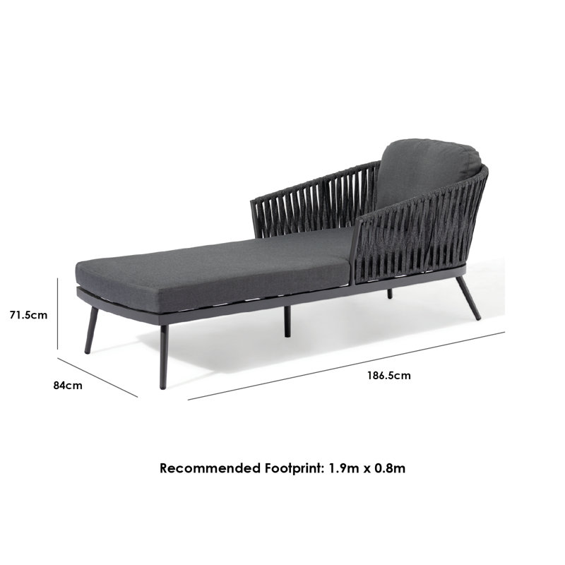 Melody Pair of Rope Sunloungers in Graphite