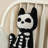 18"H Halloween Hooked Skeleton Cat Shaped Pillow