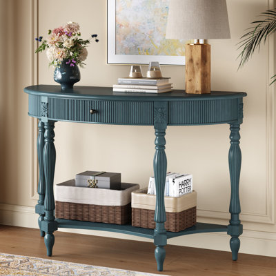 Console Mid-Century avec tablette et tiroir