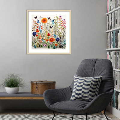 Wild Flower Patch I by Roozbeh Wood Framed Wall Art Print