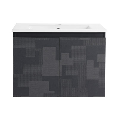 Meuble-lavabo mural 24 po avec lavabo en céramique