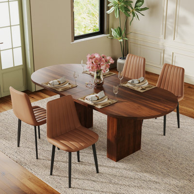 Ensemble de table de salle à manger ovale 62,9 po Modern Luxury