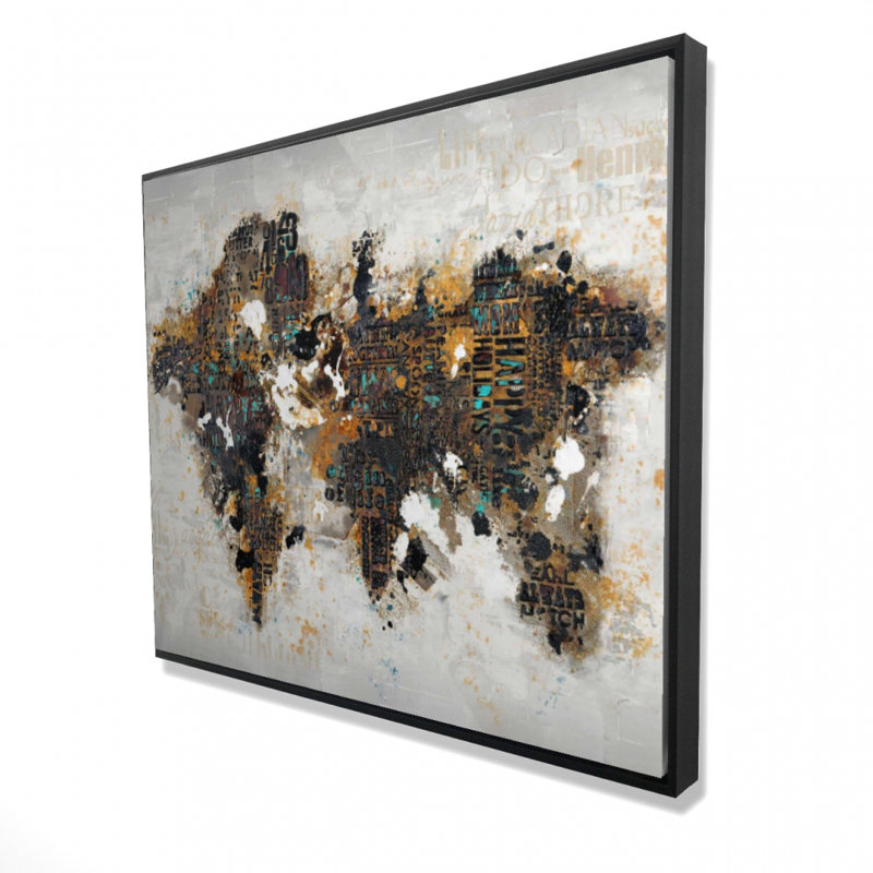 " Abstract World Map With Typography "