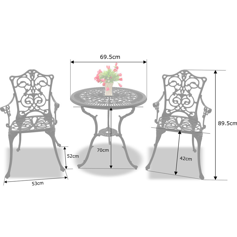 Muskego 2 - Person Patio Dining Set with Round Table
