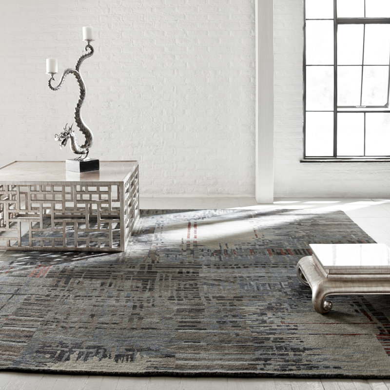 Silvanna Wool Abstract Area Rug, Rectangle 10' x 14'