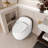 Modern Ceramic Toilet With Egg Shape - Glossy White, 1.28 Single Flush, Efficient Water Usage White Flush Shape, , Comfortable Seat