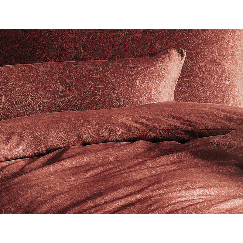 Cotton Modern Contemporary Duvet Cover Set, Single Duvet Cover + 1 Pillowcase (80 x 80), Red